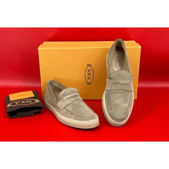 Tod\'s Mocassino Gomma Rafia Suede Driver Beige Loafers Shoes US 8 EU 6 1/2 NIB main image 16